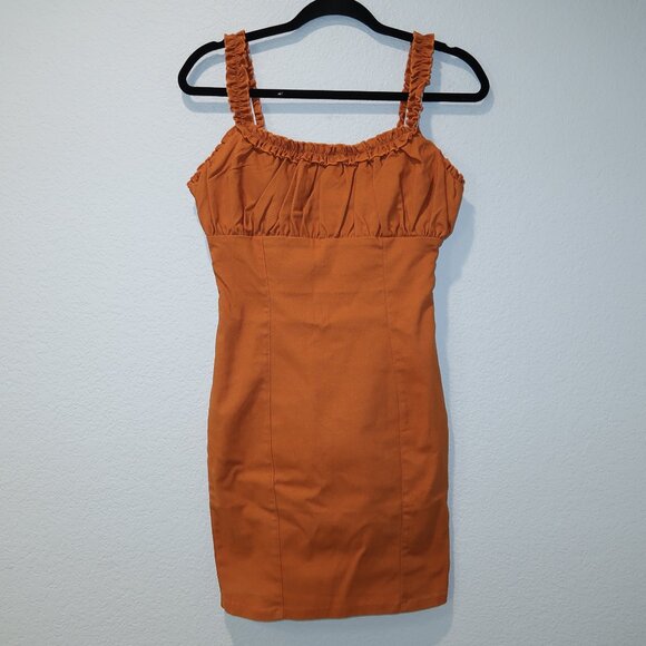 Haute Monde Dresses & Skirts - Haute Monde Dress Womens Spaghetti Strap Empire Waist Form Fitting NWT Orange L